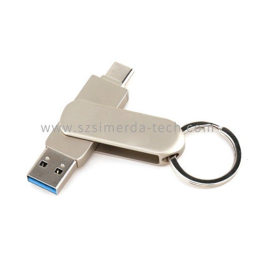 Metal Swivel USB 3.0 Type C 8GB 16GB 32GB 64GB OTG Flash Drive