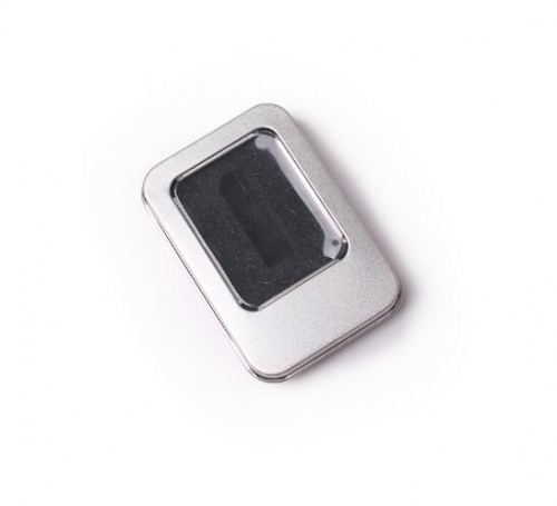 Cheap Rectangular USB Flash Drive Tin Box With Clear PVC Window