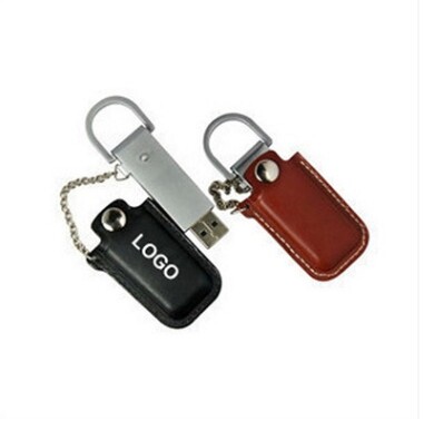 Leather USB stick with metal USB2.0