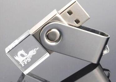 Crystal USB 2.0 Flash Drive for Custom Logo Twist Metal Pen Drive