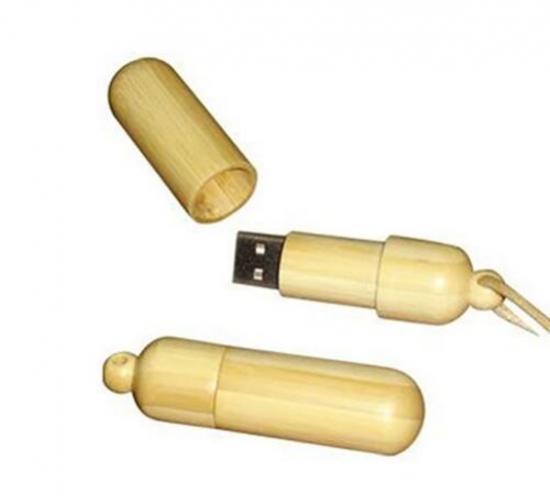 OEM flash memory usb Round Wooden USB Flash Drive with Keychain